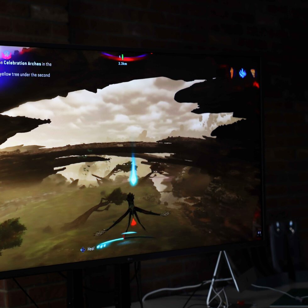 Close up of screen showcasing gaming screen