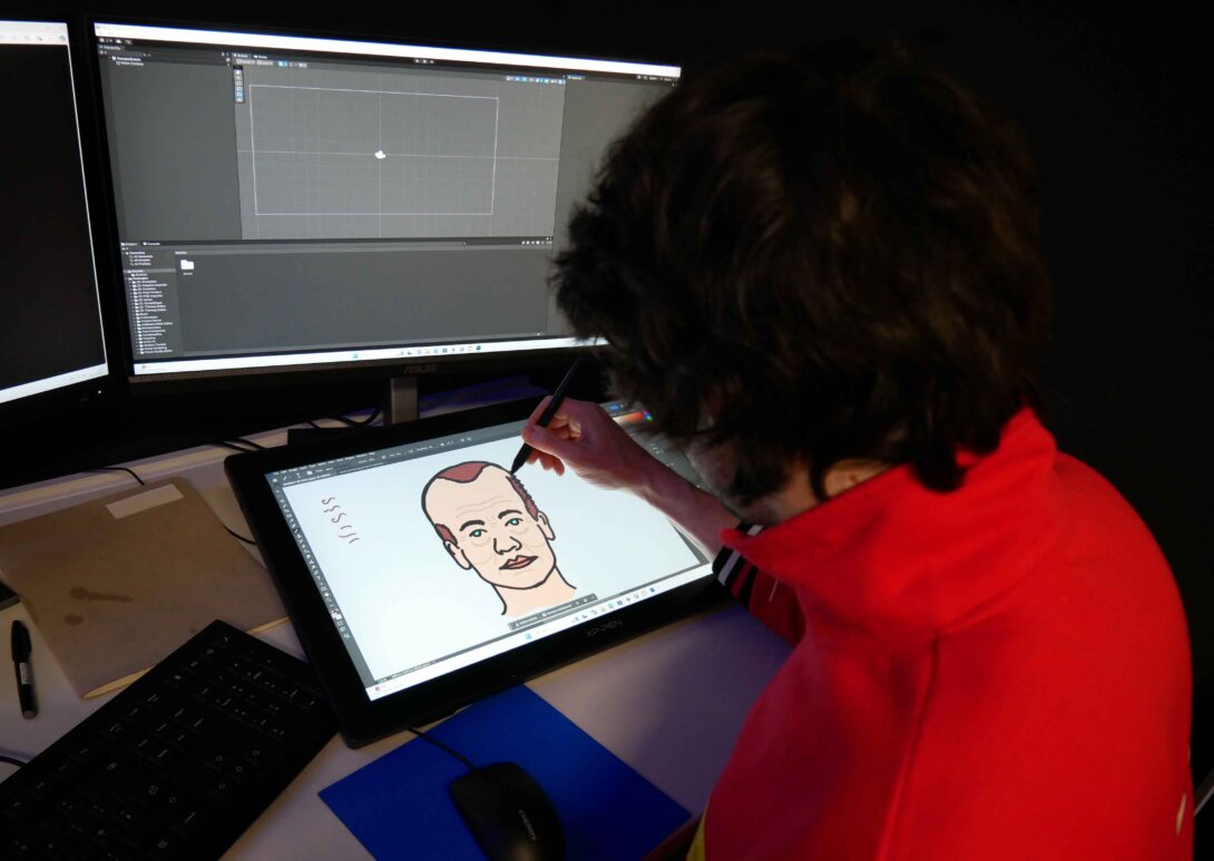 MetStudios student drawing with art stylus