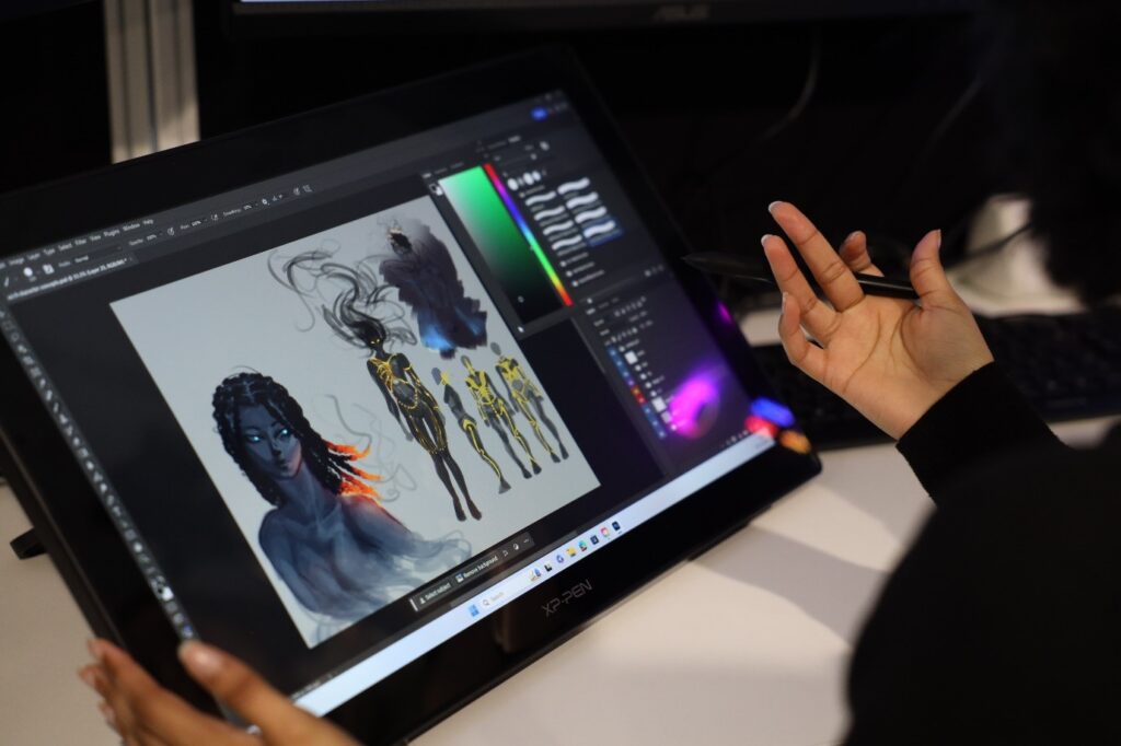 a games art tablet, hand